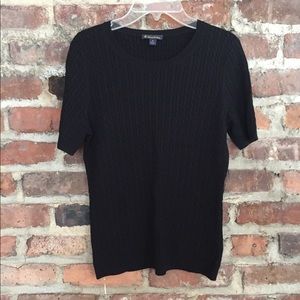 Brooks Brothers Short Sleeve Black Crew Neck